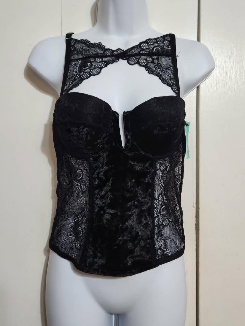 NWT Frederick's of Hollywood x Megan Fox Lace Bustier Corset with Garter Straps